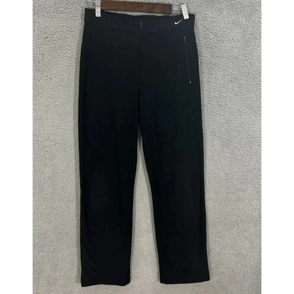 Nike‎ Dri-Fit Pants Women's M Black Y2K Athleisure Training Trousers Retro Track